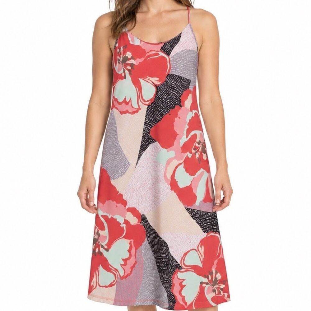 Patagonia Edisto Racerback Dress Womens L Las Flores Reef Organic Cotton
